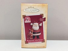 2004 Hallmark Rudolph and Santa Ornament - - 824-251 picture