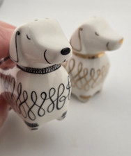 Lenox Kate Spade Dachshund Salt & Pepper Shakers Jingle All The Way Weiner Dog picture
