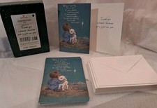 Vintage Hallmark Christmas Cards C Rossetti 19 W/ Envelopes Made USA Boy W/Lamb picture