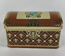 Vintage Treasure Chest Style Decorative Tin with Fleur de Lis - Daher England picture