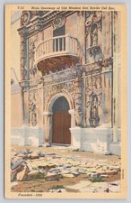1949 Old Mission San Xavier Del Bac Tucson Arizona Linen Postcard T-15 picture