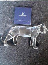 Vintage Swarovski Crystal Tiger Figurine Retired Original Box and COA. picture