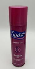 Vtg NOS Suave Maximum Hold Hair Spray Aerosol Pink Can 8.5 Oz Helene Curtis picture