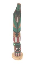 Navajo Kachina Doll Blue Corn Maiden Signed Jarvis Yazzie Carved Wood 10 7/8