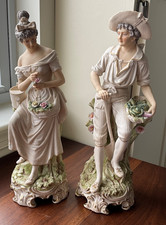 Pucci Porcelain Romantic Courting Couple Bisque Porcelain Figurines Italy Lovers picture