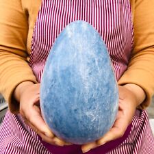 6.42LB Large Natural Blue Celestite egg quartz crystal polished egg healing picture