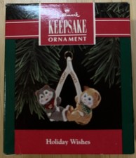 Vintage Hallmark 1992 Holiday Wishes Keepsake Ornament picture