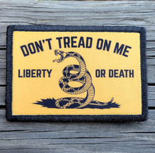 Don't Tread On Me Liberty or Death Morale Patch Hook and Loop Army Tactical 2A picture