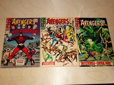 Avengers #43 VG-, #44 GD, #45 VG/FN (1967) 1st App & Death Red Guardian Marvel picture