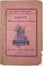1897 GRANT MEMORIAL INAUGURAL PARADE SOUVENIR PROGRAMME GRANTS TOMB NYC EPHEMERA picture
