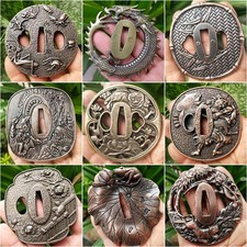 Alloy Japanese Tsuba Hand Guard For Samurai Katana Replacement Sword Fittings picture