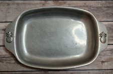 Vtg CARSON PEWTER Serving Dish Platter Tray Handles 11.5
