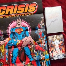 Crisis On Infinite Earths Hardcover Slipcase Ed. Triple Signed by George Perez picture