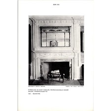 Peirce-Nichols House Fireplace in East Parlor Salem MA Vintage Print STF-UP1 picture