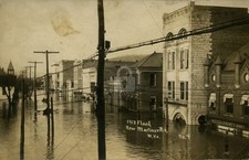 Flooded Streets of New Martinsville, WV c1913 RPPC Photo Postcard COPY picture