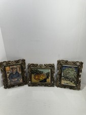 Lot 3 Vintage Norleans Picture Frame Ornate Victorian Style Van Gogh Art Prints picture