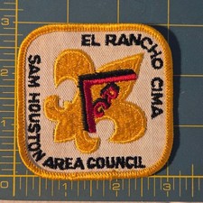 VTG 1960s BSA El Rancho Cima Patch Sam Houston Council Gold Boy Scouts America picture