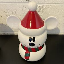 2022 Mickey Mouse Snowman With Scarf Cookie Jar Canister New picture