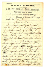 HE & AH Hamil Hamlin Monroe Co NY 1899 letter building barn costs picture