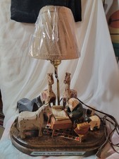 VTG Barry Grosscup Signed 1995 Noahs Planning Committee Lamp Children Folk Art picture