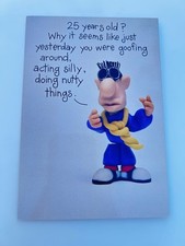 Vintage Shoebox Hallmark Birthday Card Funny Claymation 25th Goofing Humor picture