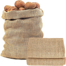 Burlap Plant Grow Bags - 2 Pack Natural Jute Potato Storage Sacks 18.5