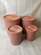 VTG Tupperware Canister Set of 4 With Lids Mauve Pink Nesting Vintage  picture