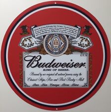 Budweiser 12 Inch Round Classic Beer Sign picture