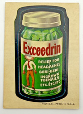 1973 Topps Wacky Packages Series 2 Exceedrin Sticker Tan Back picture