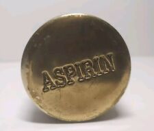 Mid-Century Brass Aspirin Pill Box - Vintage, Antique Trinket Box picture