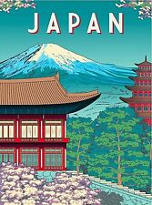 Mt. Mount Fuji Japan Japanese Asia Asian Retro Travel Art Poster Print picture