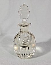 Vintage Cut Lead Crystal Perfume Bottle Pattern Inside & Out - 4 3/4