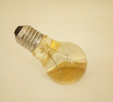 Vintage advertising paperweight light bulb gold fleck Electric City Seattle picture