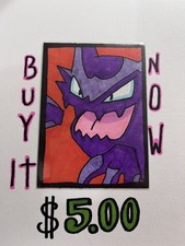 Haunter ACEO Original Art Card Hand Drawn OOAK By Frank Fraley Pokémon $5.00DEAL picture