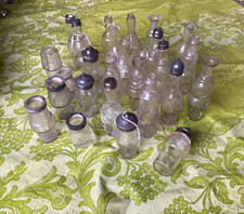 LOT OF 26 CRYSTAL / ETCHED GLASS CRUET SET BOTTLES picture