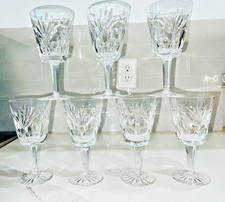 x7 Waterford Ashling Crystal Wine Water Goblet Glasses 6-7/8