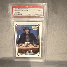 Merlin 1991 Merlin WWF The Undertaker Italian #103 PSA Graded Trading Card picture
