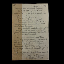 WWI 134th Field Artillery Nov 11th, 1918  Meuse Argonne Offensive Artillery Log picture