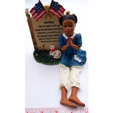 Daddy's Figurines Let Us Be Free Girl Prayer American Flag Shelf Sitter 2001 picture