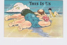 PPC Postcard Comic This Is Us Large Man And Woman On Beach picture