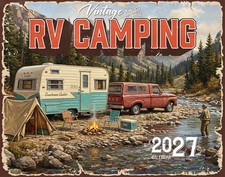 2027 Vintage RV Camping Wall Calendar – 16-Month Retro Art (FREE SHIPPING) picture