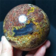 Rare 487.7G Natural Colorful Agate Stone Ball Reiki Healing B1362 picture