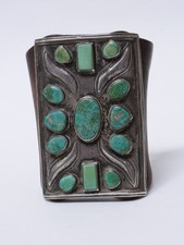 Antique Navajo Ketoh, Sterling Silver and Turquoise 