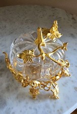 VTG 1989 Franklin Mint Disney Cinderella Crystal Pumpkin Crystal 24k Goldplate picture
