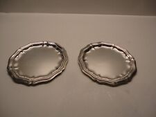 Vintage Round Scalloped Silverplate Eisenberg Lozano Italy Chargers set of 2  5