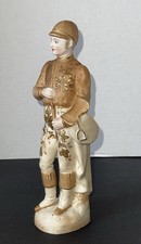 Antique Gebruder-Heubach Jockey Equestrian Male Saddle And Whip Marked picture