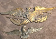 Vintage Sexton USA Brass Tone Metal Eagle Wall Plaque  27
