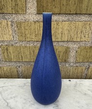 Vintage Stig Lindberg for Gustavsberg Vitrin Vase Blue Matte MCM 1960s Denmark picture
