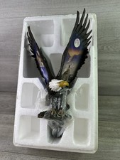 Bradford Exchange Majestic Sentinels Robin Koni Eagle Wolf Waterfall Sculpture picture