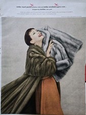 1954 Women's EMBA Mutation and Sapphire Mink Coats by Revillon Vintage ad  picture